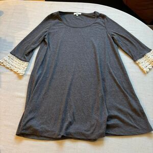 Hayden Grey Knit T-Shirt Dress Women’s Small Casual Comfy Everyday Style
